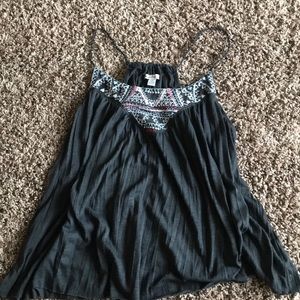 American Eagle rope tied tank top in heather grey